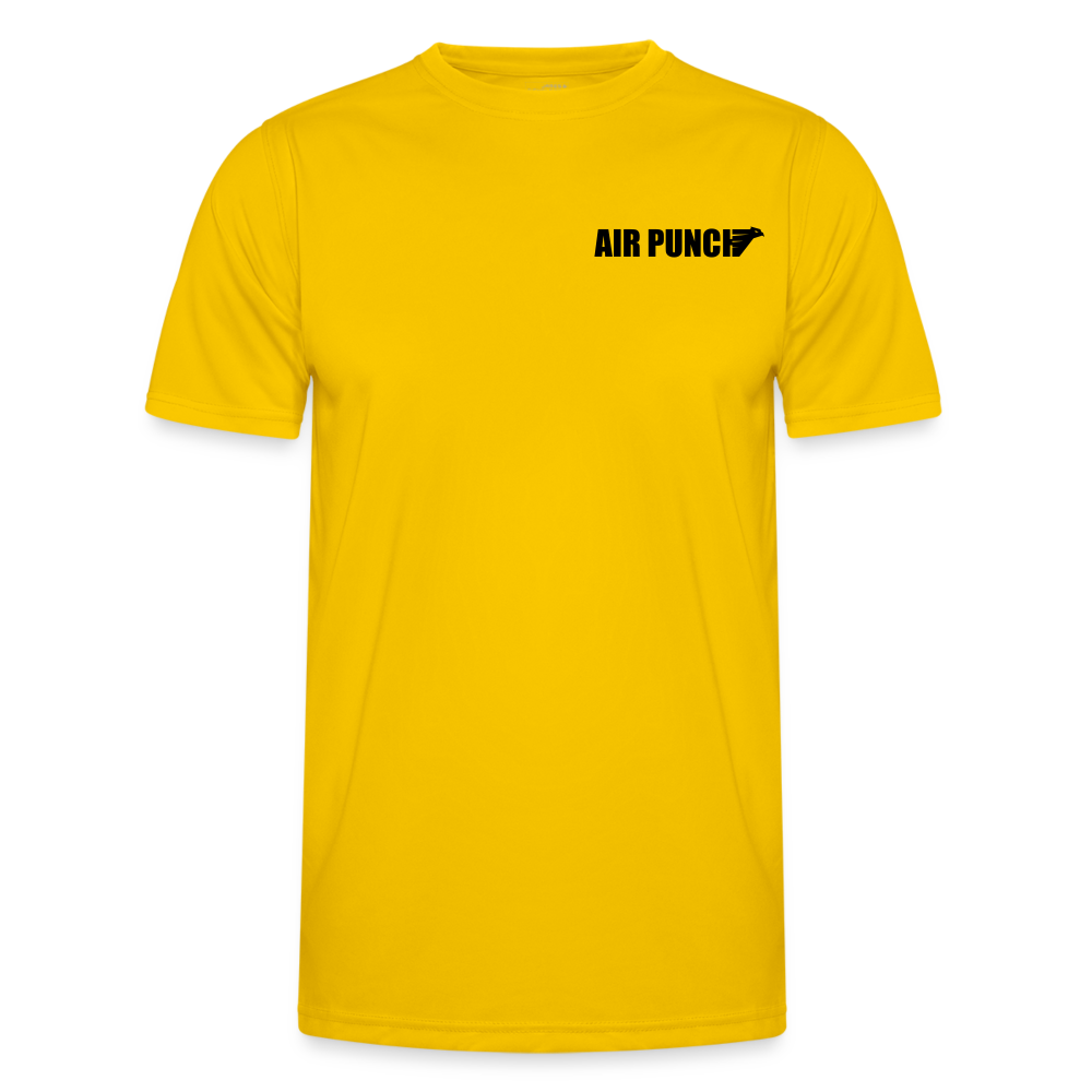 AIR PUNCH T shirt sport logo noir - jaune d'œuf