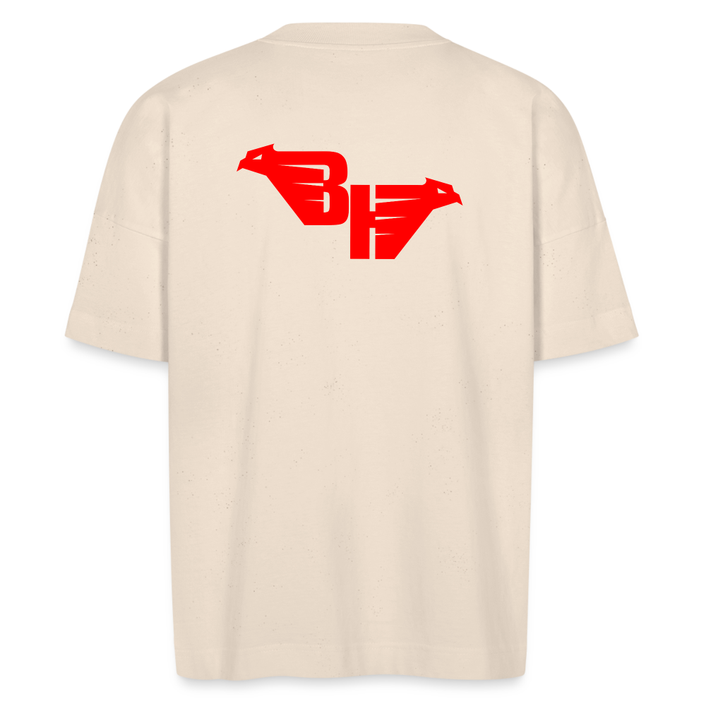 RED WINGED BOLD TEE T-SHIRT OVERSIZE - natural raw