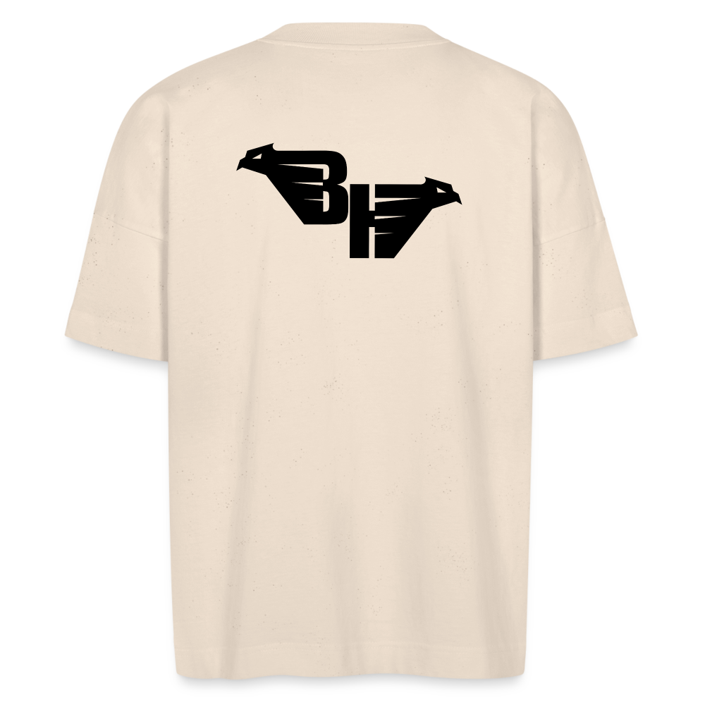 BLACK WINGED BOLD TEE T-SHIRT OVERSIZE - natural raw