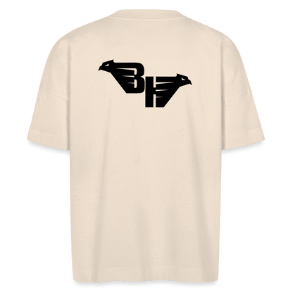 BLACK WINGED BOLD TEE T-SHIRT OVERSIZE - natural raw