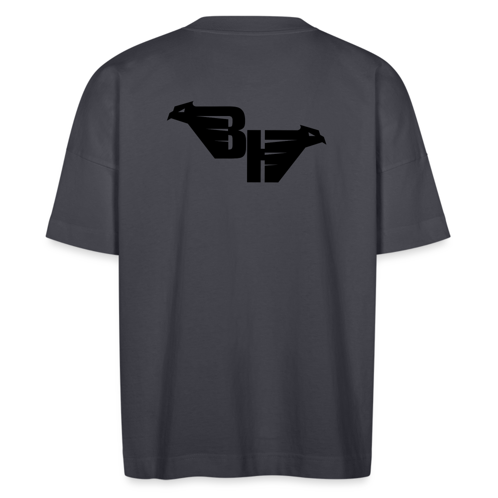 BLACK WINGED BOLD TEE T-SHIRT OVERSIZE - indigo blue