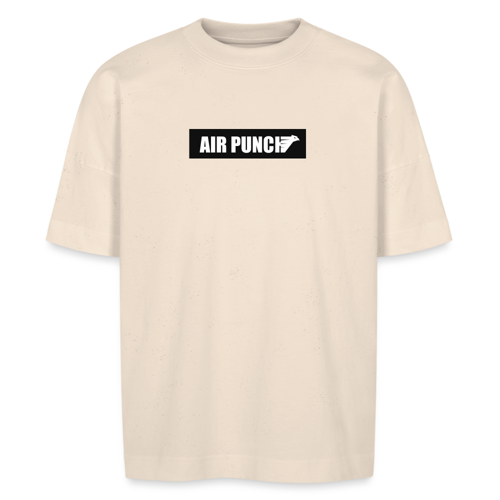 AIR BOLD PUNCH TEE BLACK T-SHIRT OVERSIZE - natural raw